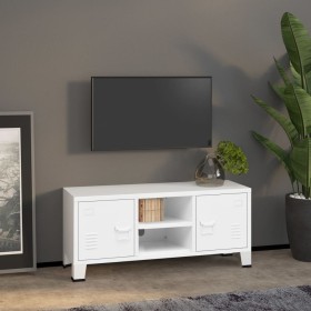 Industrial white metal TV stand 105x35x42 cm by vidaXL, TV Furniture - Ref: Foro24-339619, Price: 73,99 €, Discount: %