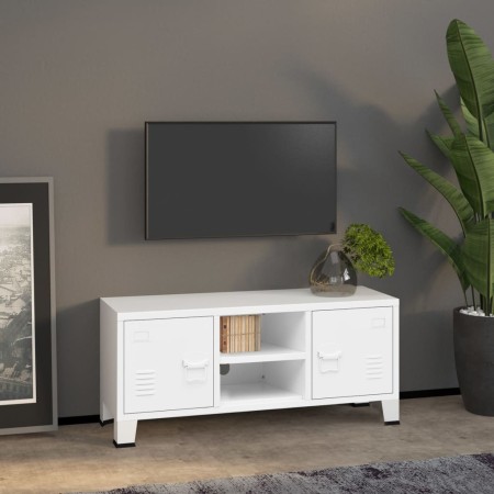 Industrial white metal TV stand 105x35x42 cm by vidaXL, TV Furniture - Ref: Foro24-339619, Price: 73,93 €, Discount: %