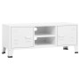 Mueble de TV industrial metal blanco 105x35x42 cm de vidaXL, Muebles TV - Ref: Foro24-339619, Precio: 73,99 €, Descuento: %