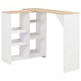 Mesa alta de bar con estante móvil blanca 138x39x110 cm de vidaXL, Mesas de cocina y de comedor - Ref: Foro24-280225, Precio:...