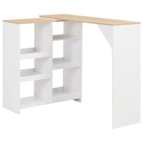 High bar table with white mobile shelf 138x39x110 cm by vidaXL, Kitchen and dining tables - Ref: Foro24-280225, Price: 168,77...