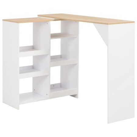 High bar table with white mobile shelf 138x39x110 cm by vidaXL, Kitchen and dining tables - Ref: Foro24-280225, Price: 168,77...