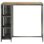 Bar table with storage shelf 120x60x110 cm synthetic rattan gray by vidaXL, Kitchen and dining tables - Ref: Foro24-313479, P...