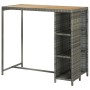 Bar table with storage shelf 120x60x110 cm synthetic rattan gray by vidaXL, Kitchen and dining tables - Ref: Foro24-313479, P...