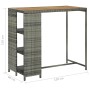 Bar table with storage shelf 120x60x110 cm synthetic rattan gray by vidaXL, Kitchen and dining tables - Ref: Foro24-313479, P...