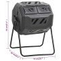 Contenedor de compostaje de jardín negro 73x64x95 cm 160 L de vidaXL, Compostadores - Ref: Foro24-152232, Precio: 136,50 €, D...