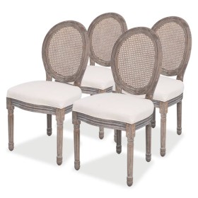 Dining chairs 4 units cream fabric by vidaXL, dining chairs - Ref: Foro24-244090, Price: 529,99 €, Discount: %