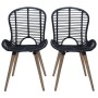 Dining chairs 4 units of black natural rattan by vidaXL, dining chairs - Ref: Foro24-246808, Price: 338,11 €, Discount: %