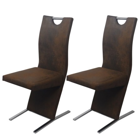 Dining chairs 2 units brown fabric by vidaXL, dining chairs - Ref: Foro24-242762, Price: 196,25 €, Discount: %