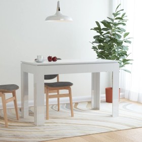 Glossy white engineered wood dining table 120x60x76 cm by vidaXL, Kitchen and dining tables - Ref: Foro24-800762, Price: 92,9...