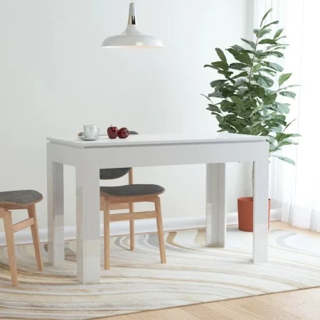 Glossy white engineered wood dining table 120x60x76 cm by vidaXL, Kitchen and dining tables - Ref: Foro24-800762, Price: 81,3...