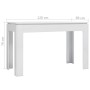 Glossy white engineered wood dining table 120x60x76 cm by vidaXL, Kitchen and dining tables - Ref: Foro24-800762, Price: 98,5...