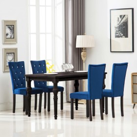 Sillas de comedor 4 unidades terciopelo azul oscuro de vidaXL, Sillas de comedor - Ref: Foro24-246491, Precio: 289,99 €, Desc...