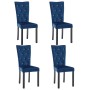 Dining chairs 4 units dark blue velvet by vidaXL, dining chairs - Ref: Foro24-246491, Price: 289,84 €, Discount: %