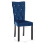 Dining chairs 4 units dark blue velvet by vidaXL, dining chairs - Ref: Foro24-246491, Price: 289,84 €, Discount: %