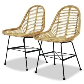 Dining chairs 2 units natural rattan by vidaXL, dining chairs - Ref: Foro24-244569, Price: 186,99 €, Discount: %