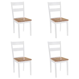 Sillas de comedor 4 unidades madera maciza de caucho blanco de vidaXL, Sillas de comedor - Ref: Foro24-245369, Precio: 210,99...