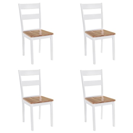 Dining chairs 4 units solid white rubber wood by vidaXL, dining chairs - Ref: Foro24-245369, Price: 211,54 €, Discount: %