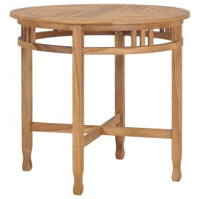 Solid teak wood dining table Ø 80 cm by vidaXL, Kitchen and dining tables - Ref: Foro24-49427, Price: 221,99 €, Discount: %