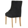 Dining chairs 2 units solid oak and black velvet by vidaXL, dining chairs - Ref: Foro24-245511, Price: 263,85 €, Discount: %