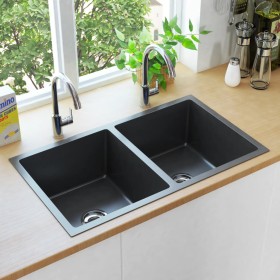 Handmade kitchen sink black stainless steel by vidaXL, Sinks - Ref: Foro24-145085, Price: 174,99 €, Discount: %