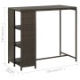 Bartisch-Aufbewahrungsregal 120 x 60 x 110 cm, braunes synthetisches Rattan von vidaXL, Küchen- und Esstische - Ref: Foro24-3...