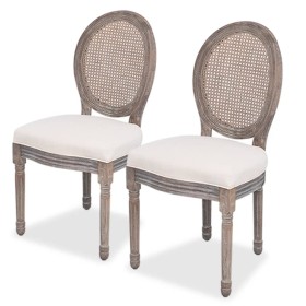 Dining chairs 2 units cream fabric by vidaXL, dining chairs - Ref: Foro24-244089, Price: 294,99 €, Discount: %