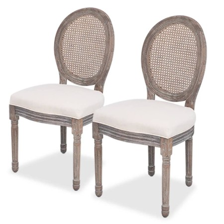 Dining chairs 2 units cream fabric by vidaXL, dining chairs - Ref: Foro24-244089, Price: 293,84 €, Discount: %