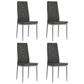 Dining chairs 4 units gray synthetic leather by vidaXL, dining chairs - Ref: Foro24-246186, Price: 147,17 €, Discount: %