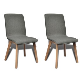 Dining chairs 2 pcs light gray fabric and solid oak wood by vidaXL, dining chairs - Ref: Foro24-241153, Price: 217,99 €, Disc...