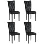 Sillas de comedor 4 unidades terciopelo negro de vidaXL, Sillas de comedor - Ref: Foro24-246487, Precio: 335,22 €, Descuento: %