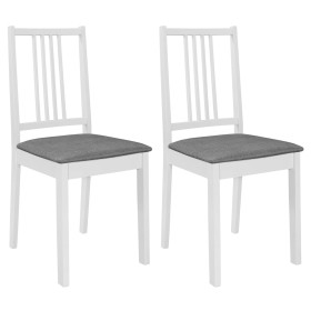 Dining chairs with white solid wood cushions 2 units by vidaXL, dining chairs - Ref: Foro24-247636, Price: 109,70 €, Discount: %