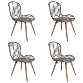 Dining chairs 4 units natural brown rattan by vidaXL, dining chairs - Ref: Foro24-246854, Price: 266,99 €, Discount: %