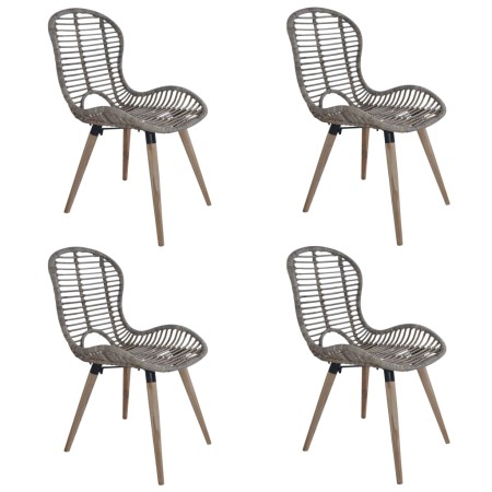 Dining chairs 4 units natural brown rattan by vidaXL, dining chairs - Ref: Foro24-246854, Price: 266,10 €, Discount: %