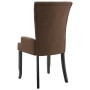 Silla de comedor con reposabrazos de tela marrón de vidaXL, Sillas de comedor - Ref: Foro24-248462, Precio: 138,61 €, Descuen...