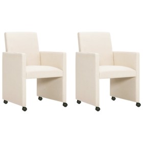 Dining chairs 2 units cream fabric by vidaXL, dining chairs - Ref: Foro24-281276, Price: 223,10 €, Discount: %