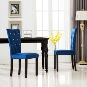 Dining chairs 2 units dark blue velvet by vidaXL, dining chairs - Ref: Foro24-246490, Price: 159,78 €, Discount: %