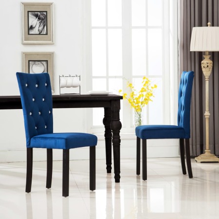 Sillas de comedor 2 unidades terciopelo azul oscuro de vidaXL, Sillas de comedor - Ref: Foro24-246490, Precio: 159,99 €, Desc...