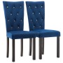 Sillas de comedor 2 unidades terciopelo azul oscuro de vidaXL, Sillas de comedor - Ref: Foro24-246490, Precio: 159,99 €, Desc...