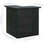 Black synthetic rattan corner bar table 100x50x105 cm by vidaXL, Kitchen and dining tables - Ref: Foro24-313481, Price: 292,3...