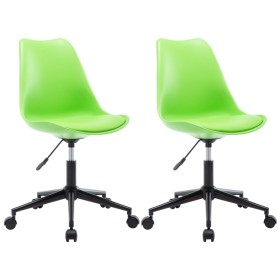 Swivel dining chairs 2 units green synthetic leather by vidaXL, dining chairs - Ref: Foro24-246781, Price: 101,99 €, Discount: %