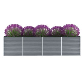 Arriate de jardín de acero galvanizado gris 320x80x77 cm de vidaXL, Maceteros y jardineras - Ref: Foro24-44844, Precio: 112,5...