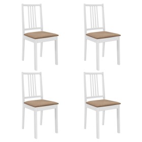 Dining chairs with cushions 4 units white solid wood by vidaXL, dining chairs - Ref: Foro24-247635, Price: 175,99 €, Discount: %