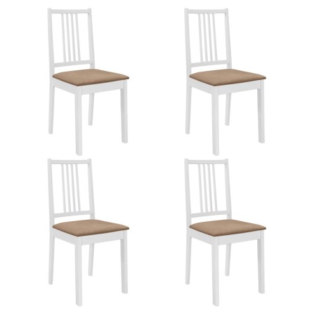 Dining chairs with cushions 4 units white solid wood by vidaXL, dining chairs - Ref: Foro24-247635, Price: 178,14 €, Discount: %