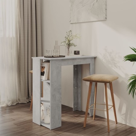 Bar table with concrete gray plywood shelf 102x50x103.5cm by vidaXL, Kitchen and dining tables - Ref: Foro24-809462, Price: 6...