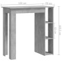 Bar table with concrete gray plywood shelf 102x50x103.5cm by vidaXL, Kitchen and dining tables - Ref: Foro24-809462, Price: 6...