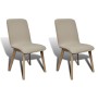 Dining chairs 2 pcs beige fabric and solid oak wood by vidaXL, dining chairs - Ref: Foro24-241151, Price: 217,33 €, Discount: %