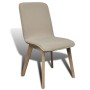 Dining chairs 2 pcs beige fabric and solid oak wood by vidaXL, dining chairs - Ref: Foro24-241151, Price: 217,33 €, Discount: %