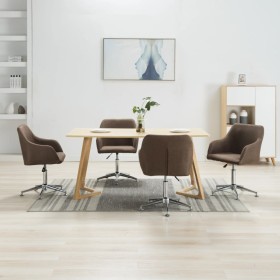 Swivel dining chairs 4 units brown fabric by vidaXL, dining chairs - Ref: Foro24-278433, Price: 244,77 €, Discount: %