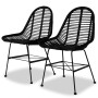 Dining chairs 2 units black natural rattan by vidaXL, dining chairs - Ref: Foro24-244571, Price: 186,33 €, Discount: %